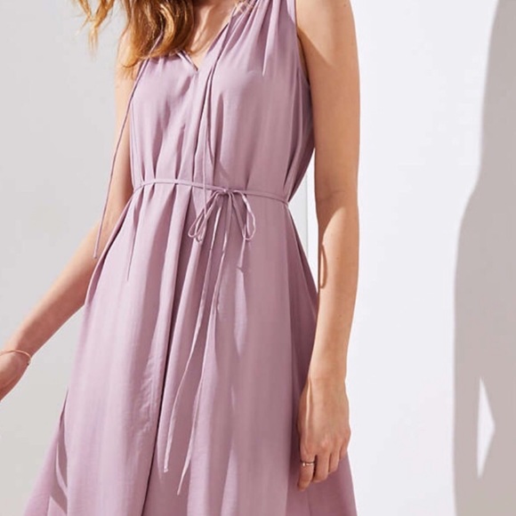 Loft Yellow Ruffle Tie Waist Dress - Picture 4 of 7